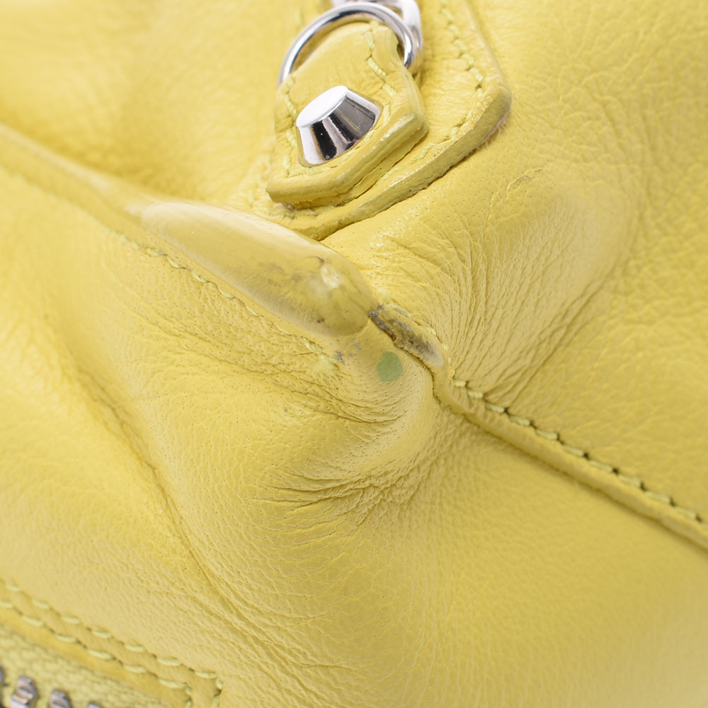 BALENCIAGA The Paper Bag Yellow Calfskin Handbag - Picture 6 of 11